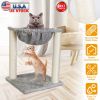 Cat Play Tower Bed Fuzzy Kitten Scratching Post w/Hammock Pet Lounge Furniture For Climbing Playing Relaxing Sleeping