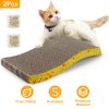 2Pcs Cat Scratcher Pads Scratcher Cardboard S-shaped Curve Cat Scratching Pad Durable Texture Design w/ Catnip