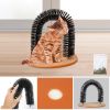 Cat Arch Self Groomer Cat Massaging Brush Scratching Pads Toys W/ Catnip For Controlling Shedding Healthy Fur Claws
