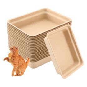 Twlead Disposable Cat Litter Box(20 Pack Of Trays)(Suitable for Cat Hamster Guinea Pig Mice Rabbit)Eco Friendly 100% Recycled Paper Trays(Shipmen