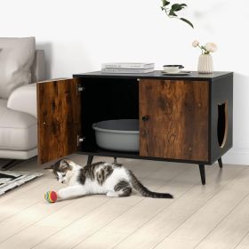 Industrial Cat Litter Box Enclosure with Divider and Cat-Shaped Entries