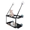 Indoor Window Hammock for Cat Double Layer Perch Bed Powerful Suction Cup up to 55LBS Capacity Breathable Mesh Window Mounted Cat Bed