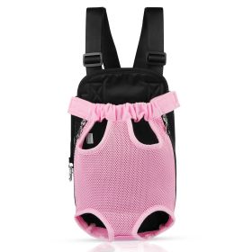 Dog Carrier Backpack Legs Out Front Pet Backpack Carrier Travel Bag Adjustable Shoulder Straps for Hiking Camping Shopping Biking (Option: Pink_S)