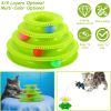 Cat Track Tower Toys 4-Layer Ball Track Interactive Cat Toys Electric Rotate Butterfly Birds